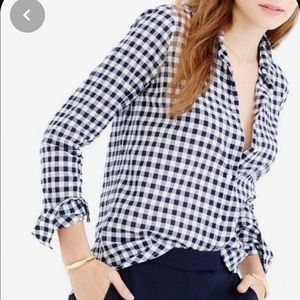 Jcrew navy gingham button down
